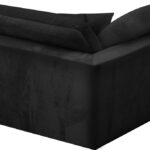Cozy Velvet Upholstered Overstuffed Fiber Filled Comfort Comfort Corner Modular Chair