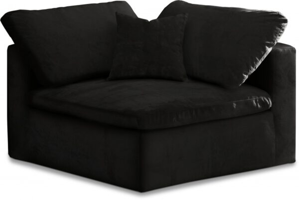 Cozy Velvet Upholstered Overstuffed Fiber Filled Comfort Comfort Corner Modular Chair