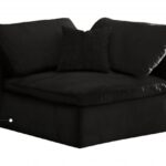 Cozy Velvet Upholstered Overstuffed Fiber Filled Comfort Comfort Corner Modular Chair