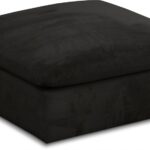 Cozy Velvet Upholstered Overstuffed Fiber Filled Comfort Comfort Modular Ottoman