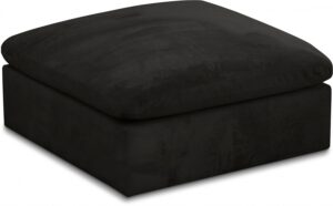 Cozy Velvet Upholstered Overstuffed Fiber Filled Comfort Comfort Modular Ottoman