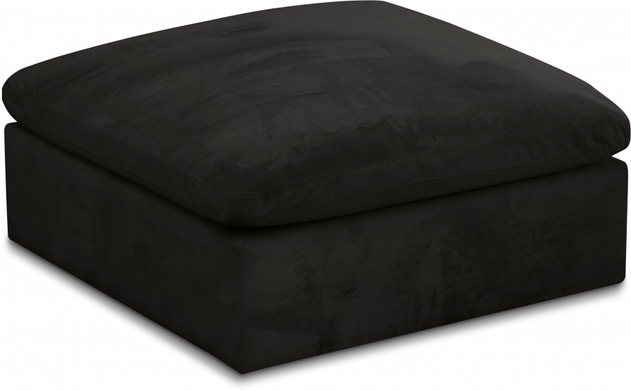 Cozy Velvet Upholstered Overstuffed Fiber Filled Comfort Comfort Modular Ottoman