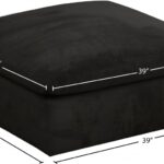 Cozy Velvet Upholstered Overstuffed Fiber Filled Comfort Comfort Modular Ottoman