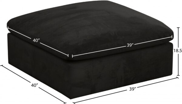 Cozy Velvet Upholstered Overstuffed Fiber Filled Comfort Comfort Modular Ottoman