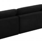 Cozy 117" Velvet Upholstered Overstuffed Fiber Filled Comfort Comfort 3pc. Armless Modular Sofa