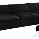 Cozy 117" Velvet Upholstered Overstuffed Fiber Filled Comfort Comfort 3pc. Armless Modular Sofa