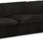 Cozy 119" Velvet Upholstered Overstuffed Fiber Filled Comfort Comfort 3pc. Modular Sofa