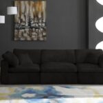 Cozy 119" Velvet Upholstered Overstuffed Fiber Filled Comfort Comfort 3pc. Modular Sofa