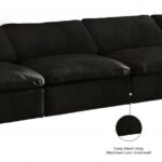 Cozy 156" Velvet Upholstered Overstuffed Fiber Filled Comfort Comfort 4pc. Armless Modular Sofa