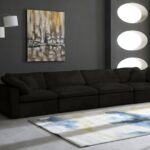 Cozy 158" Velvet Upholstered Overstuffed Fiber Filled Comfort Comfort 4pc. Modular Sofa