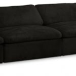 Cozy 158" Velvet Upholstered Overstuffed Fiber Filled Comfort Comfort 4pc. Modular Sofa