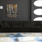 Cozy 158" Velvet Upholstered Overstuffed Fiber Filled Comfort Comfort 4pc. Modular Sofa