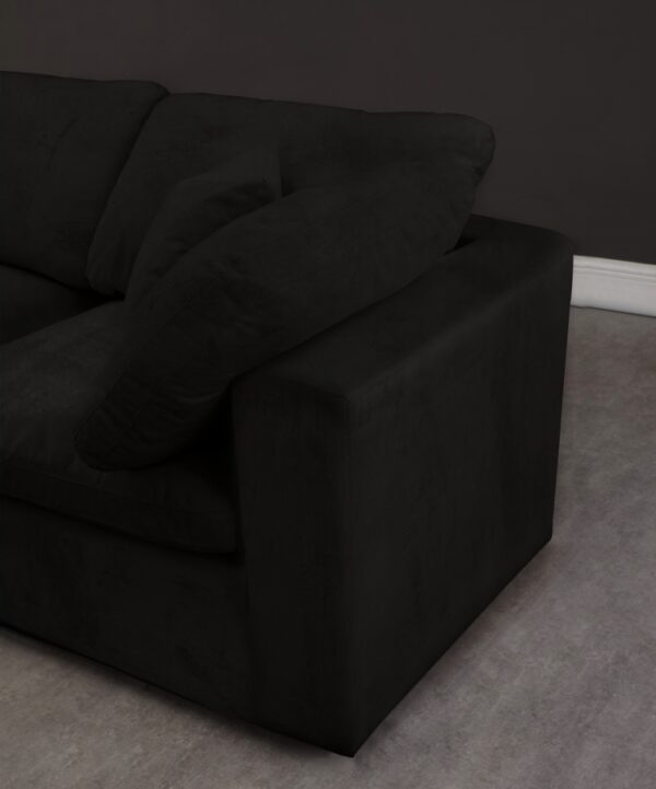 Cozy 158" Velvet Upholstered Overstuffed Fiber Filled Comfort Comfort 4pc. Modular Sofa