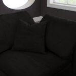Cozy 158" Velvet Upholstered Overstuffed Fiber Filled Comfort Comfort 4pc. Modular Sofa