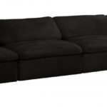 Cozy 158" Velvet Upholstered Overstuffed Fiber Filled Comfort Comfort 4pc. Modular Sofa