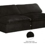 Cozy 78" Velvet Upholstered Overstuffed Fiber Filled Comfort Comfort 2pc. Armless Modular Loveseat