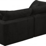 Cozy 80" Velvet Upholstered Overstuffed Fiber Filled Comfort Comfort 2pc. Modular Loveseat