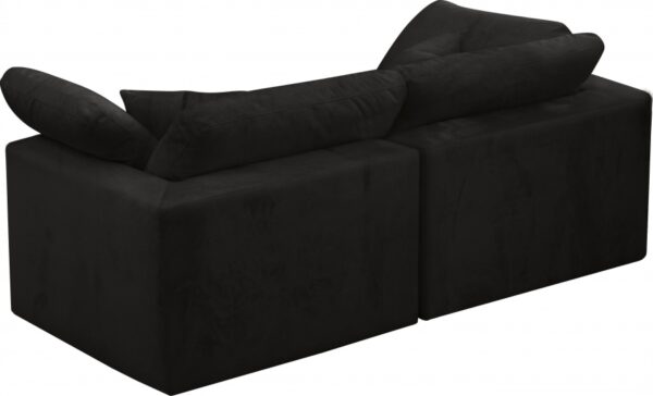 Cozy 80" Velvet Upholstered Overstuffed Fiber Filled Comfort Comfort 2pc. Modular Loveseat