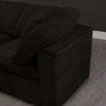 Cozy 80" Velvet Upholstered Overstuffed Fiber Filled Comfort Comfort 2pc. Modular Loveseat