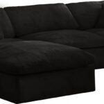 Cozy 119" Velvet Upholstered Overstuffed Fiber Filled Comfort Comfort 4pc. Modular Sectional