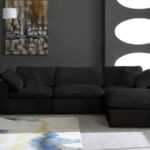Cozy 119" Velvet Upholstered Overstuffed Fiber Filled Comfort Comfort 4pc. Modular Sectional