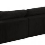 Cozy 119" Velvet Upholstered Overstuffed Fiber Filled Comfort Comfort 4pc. Modular Sectional