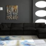 Cozy 158" Velvet Upholstered Overstuffed Fiber Filled Comfort Comfort 5pc. Modular Sectional