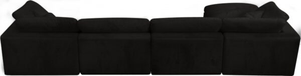 Cozy 158" Velvet Upholstered Overstuffed Fiber Filled Comfort Comfort 5pc. Modular Sectional