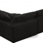 Cozy 118" Velvet Upholstered Overstuffed Fiber Filled Comfort Comfort 5pc. Modular Sectional