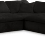 Cozy 119" Velvet Upholstered Overstuffed Fiber Filled Comfort Comfort 5pc. Modular Sectional