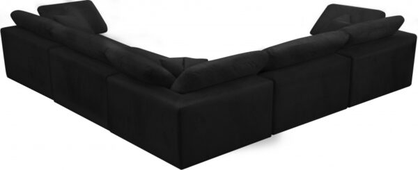Cozy 119" Velvet Upholstered Overstuffed Fiber Filled Comfort Comfort 5pc. Modular Sectional