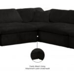 Cozy 119" Velvet Upholstered Overstuffed Fiber Filled Comfort Comfort 5pc. Modular Sectional