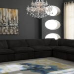 Cozy 158" Velvet Upholstered Overstuffed Fiber Filled Comfort Comfort 6pc. Modular Sectional