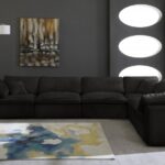 Cozy 158" Velvet Upholstered Overstuffed Fiber Filled Comfort Comfort 6pc. Modular Sectional