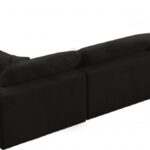 Cozy 158" Velvet Upholstered Overstuffed Fiber Filled Comfort Comfort 6pc. Modular Sectional