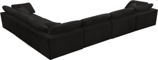 Cozy 158" Velvet Upholstered Overstuffed Fiber Filled Comfort Comfort 6pc. Modular Sectional