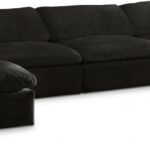 Cozy 158" Velvet Upholstered Overstuffed Fiber Filled Comfort Comfort 6pc. Modular Sectional