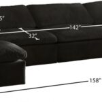 Cozy 158" Velvet Upholstered Overstuffed Fiber Filled Comfort Comfort 6pc. Modular Sectional