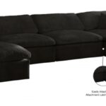 Cozy 158" Velvet Upholstered Overstuffed Fiber Filled Comfort Comfort 6pc. Modular Sectional