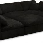 Cozy 119" Velvet Upholstered Overstuffed Fiber Filled Comfort Comfort 6pc. Modular Sectional