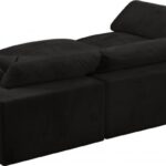Cozy 119" Velvet Upholstered Overstuffed Fiber Filled Comfort Comfort 6pc. Modular Sectional