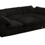 Cozy 119" Velvet Upholstered Overstuffed Fiber Filled Comfort Comfort 6pc. Modular Sectional