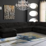 Cozy 158" Velvet Upholstered Overstuffed Fiber Filled Comfort Comfort 7pc. Modular Sectional