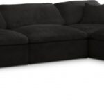 Cozy 158" Velvet Upholstered Overstuffed Fiber Filled Comfort Comfort 7pc. Modular Sectional