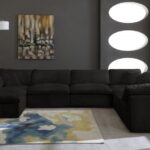 Cozy 158" Velvet Upholstered Overstuffed Fiber Filled Comfort Comfort 7pc. Modular Sectional