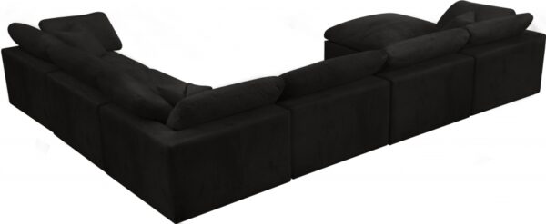 Cozy 158" Velvet Upholstered Overstuffed Fiber Filled Comfort Comfort 7pc. Modular Sectional