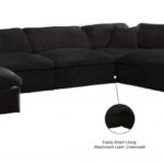 Cozy 158" Velvet Upholstered Overstuffed Fiber Filled Comfort Comfort 7pc. Modular Sectional
