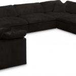 Cozy 158" Velvet Upholstered Overstuffed Fiber Filled Comfort Comfort 8pc. Modular Sectional