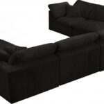 Cozy 158" Velvet Upholstered Overstuffed Fiber Filled Comfort Comfort 8pc. Modular Sectional