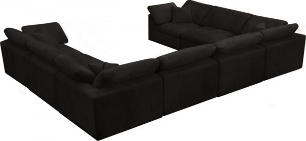 Cozy 158" Velvet Upholstered Overstuffed Fiber Filled Comfort Comfort 8pc. Modular Sectional